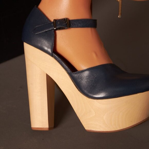 Chloe Sevigny for Opening Ceremony Leather D’Orsay Mary Janes Heels Platforms - Picture 10 of 12